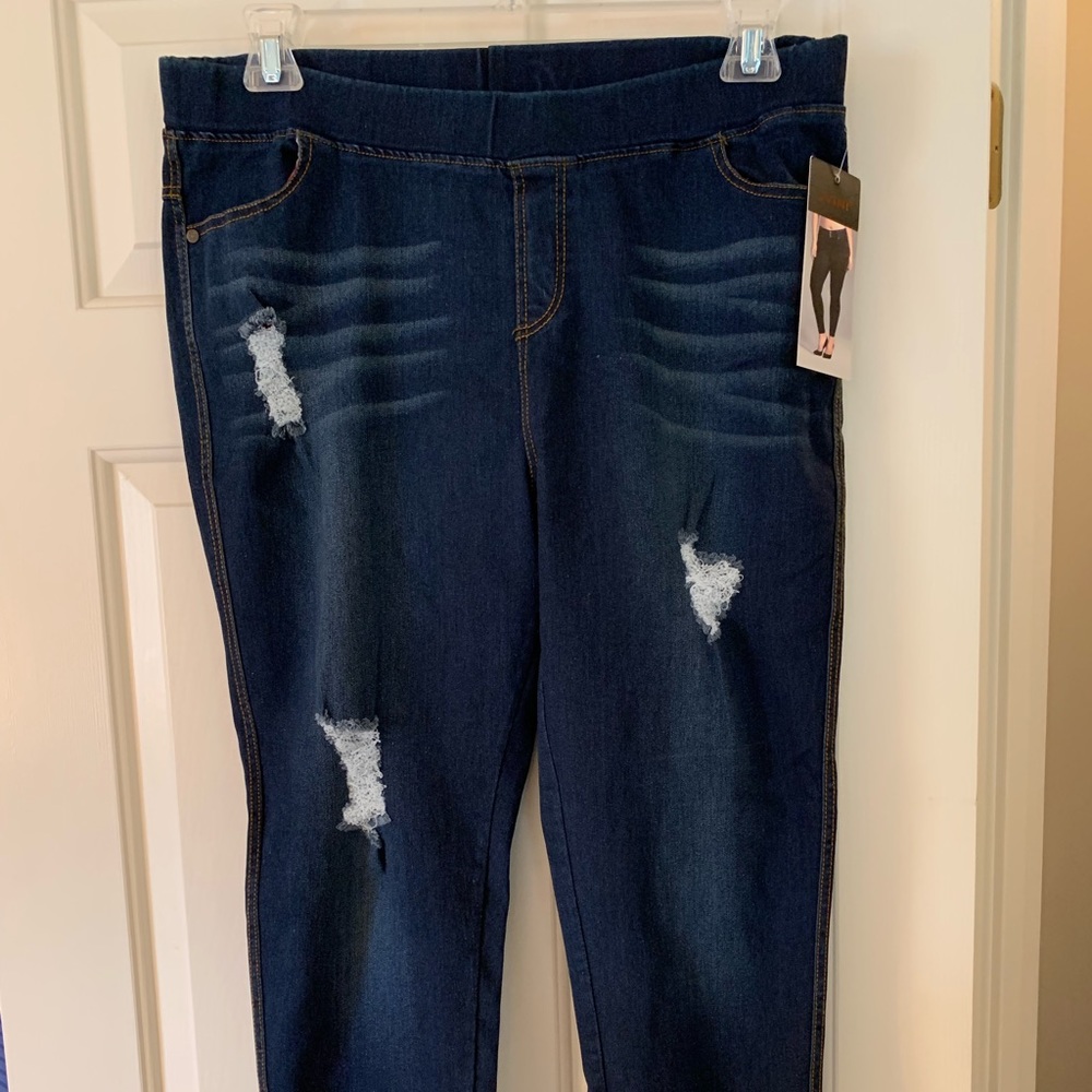 Stretch denim jeggings 3X
